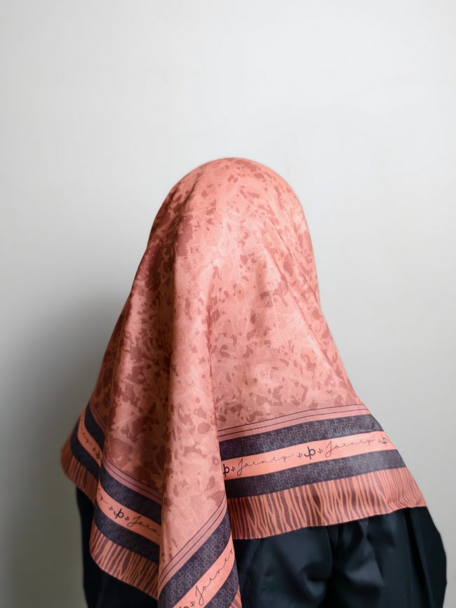 Square Scarf Pattern -  Terracotta Blaze - Image 4